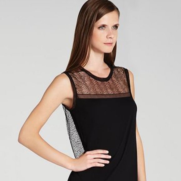 COPY - *BRAND NEW* BCBGMaxAzria (Lexi) Mesh Lace High Low Sheer Top - Size XS - Picture 1 of 8